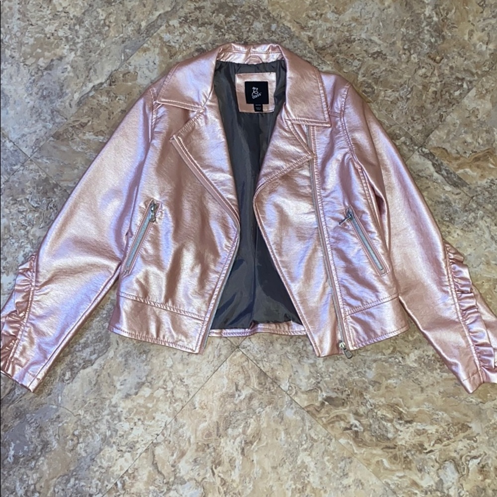 Pink Moto-Jacket (girls) M(7/8) art class